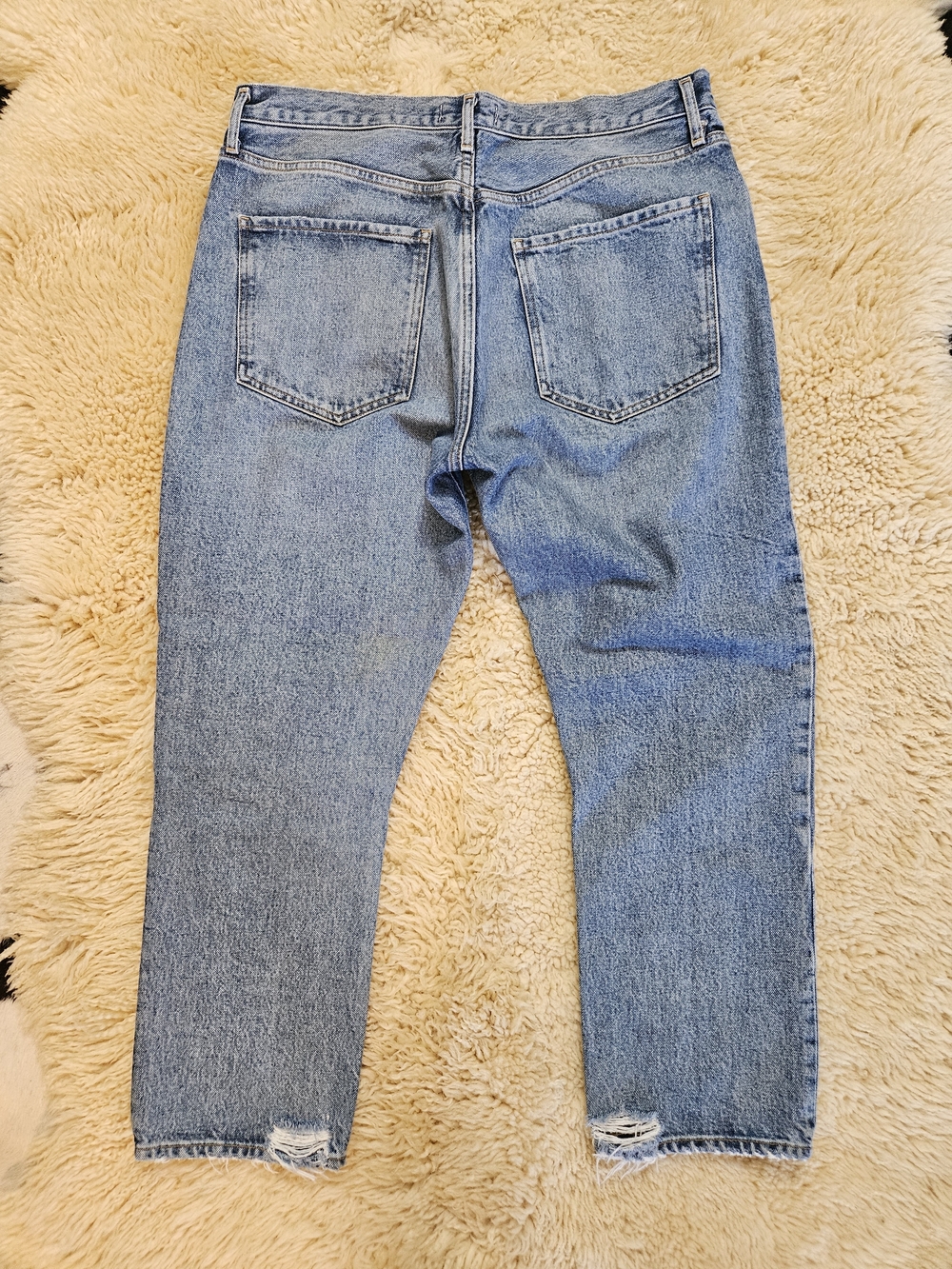 AGOLDE Light Blue High-Rise Boyfriend Cropped Jeans Size 32